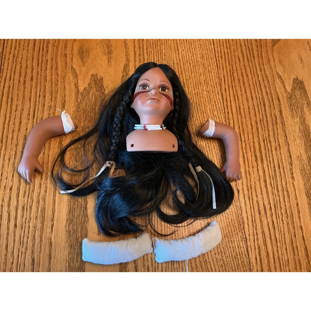 Native American Porcelain Doll Parts Head Arms Legs for Repair or Custom DIY